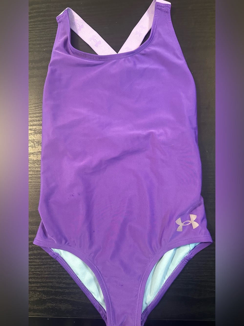 Under Armour Girls’ Size 8 Purple One-Piece Swimsuit EUC